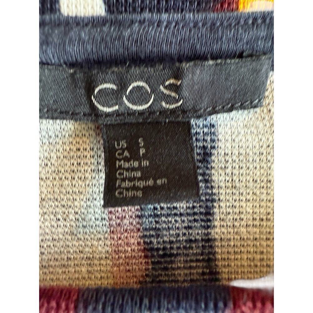 COS Colorblock Geometric Pattern Blouse Navy Abstract Print Top Size S - Picture 6 of 9
